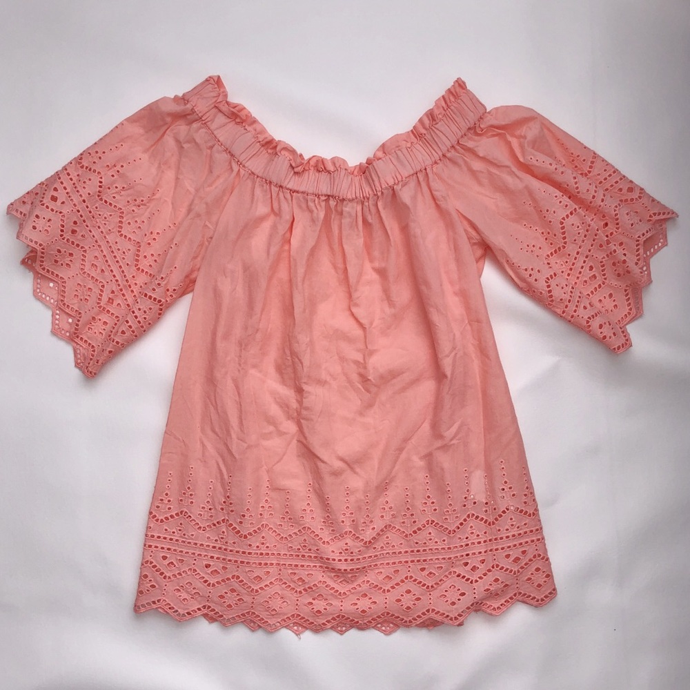 H&M Coral Off-The-Shoulder Top